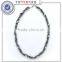 Black/White Magnetic Bead and Pumpkin Bead Hematite Necklace with Wire Braided Pendant