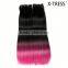 16inch100g 1b shed free straight pink ormber two tone color heat resistant high tempreture tight double drawn synthetic weft