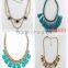 New arrival gold mesh chain blue crystal necklace