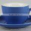 65cc To 450cc Blue Color Glazed High Quality Ceramic Espresso Cappuccino China Cup Saucer