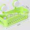 Vacuum suction cup bathroom and kitchen plastic rectangle shelf/holder