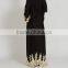 Dubai Clothing OEM Beautiful Lace Detailing Pop up Buttons Cream Lace Open Jacket Abaya