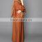 wholesale clothing OEM Burnt orange Bronze trim outlines dubai kimono front open Sunset abaya