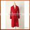 High qualtiy big lapel long belted camel wool coat
