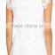 Stylish Lace Sleeves Cotton Top for Ladies Ballet Neckline White OEM T Shirt Women