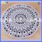 Oversized custom microfiber round beach towel with fringe 59"