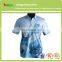 Quickly dry geometric fashion design men's polo t shirt with heat transfer printing in 100% polyester