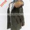 Corduroy Wool Women'S Winter Parka Fur Lined Hooded Jackets