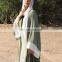 Long Kimono Coat Cardigan New Model Front Open Abaya 2017 Wholesale Muslim Clothing White Daisy Embroidery Pattern Abaya