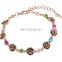Romantic Female Bracelet Jewelry Fashion Rose Flower Shaped High Grade Opals Crystal Charm Bracelets Woman Girls Best Gifts