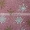 snowflake glitter printed fabric Christmas packing wrapping fabric