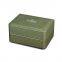 Best selling Green PU leather watch box custom logo leatherette watch box with factory factory price