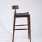 Replica hans wegner elbow bar stool in solid american walnut frame
