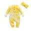 Autumn 2020 new children's wear girls and LADIES Multi color tie dye long sleeve pit stripe one piece long creeping romper suit