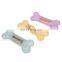 Beef / bacon / chicken / milk/ mint flavor soft TPR semi-transparent color dog bone toy dog bone for small dog