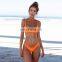 Custom logo sexy bikini 2019 Durable and sexy, highly elastic, backless, European and American, solid color, small fresh