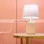 Modern indoor decorative matte salmon pink living room porcelain light for study with white lampshade