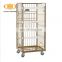 Warehouse wire mobile steel storage security cage cart