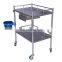 Hospital stainless steel medical treatment trolley operating instrument trolley