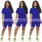 custom logo Hot Selling New  Casual Sport Two Piece Set Women Clothing Wholesale 2 Piece Set Women Biker Shorts Set