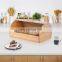 Bamboo Bread Box for Kitchen Counter Large Rustic Bread Box with Clear Roll Top Bread Keeper Storage Container No Assembly