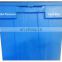 Crates Attached Lid Pp Nestable And Stackable Plastic Turnover Container