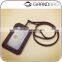 genuine cow leather id card door card holder neck rope with detachable string