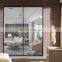 Frameless aluminum interior noiseless sliding barn door with powder coating anodized