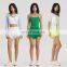 2 In 1 Pcs Women Yoga Mesh Shorts Gym Sets Custom Logo Ribbed Adjustable Sports Fitness Bras