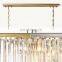 Modern American Crystal Glass Rod Pendants Chandelier Lighting Fixture For Living Room Dining Room Kitchen Island Foyer Lobby