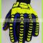 OILFIELD & GAS TPR IMPACT SAFETY GLOVES / COW SPLIT LEATHER FULL PALM / IMPACT RESISTANCE EN388 CERTIFIED GLOVES