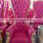 Royal king throne velvet high back salon chair station, pink luxury foot massage spa pedicure chair for nail