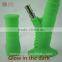 New arrival glow in the dark silicone glass water pipe glass pipes smoking bubbler pipe with slides and bowl