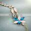Summer Fashion Women's Flowers Jewlery Bracelets 18K Gold Plated Jewleries Crystal Gem 2-color Opal Stone Jewelry Bracelet