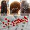 Delicate Latest Lady Wedding Flower Pearls Hairpins White Bridal Fashion Hair Jewelry Accessories