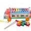 new design animal xylophone car OEM animal toys car and musical instrument combination toys for kids EZ5108