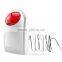 Low price out/in-door wireless with backup battery DIY len color siren flashing Light siren
