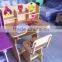 cartoon design wood kids study table and chair/wooden kids study desk