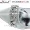 Silver rhinestone bridal low heel wedding shoes