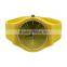 Simple style yellow color 3 hands analog kids watch silicone