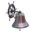 Vintage marine nautical brass wheel wall hanging ship bell NBB 009