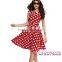 New Arrival Wholesale Red Polka Dot Bohemain Print Fashion Dress