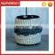 V-77 Cosy button cable crochet mug sleeve warmmer mug sweater with gray and white