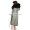 Women fashion long fur parka/ raccoon fur parka/ rex rabbit fur lining parka KZ160051