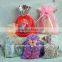 Printed round Drawstring organza bag,organza gift bag for weddings