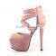 European Sexy Lady's Open Toe Platform Pumps 14cm Stiletto Women Thin Heel Party Shoes High Heels 6 Colors