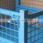 RH-C02-wheel steel crate 1100*1100*740mm blue movable foldable stoarge cage steel container metal storage cages with 4 wheels