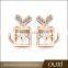 2015 New Arrival OUXI Fashion Design Latest AAA Zircon Ear Stud