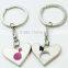 Metal crafts gifts Silver Heart Metal Keychain/Set Lock Metal Keychain