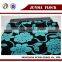 Blue and black flower pattern China flocked velvet upholstery Textile Used fabric